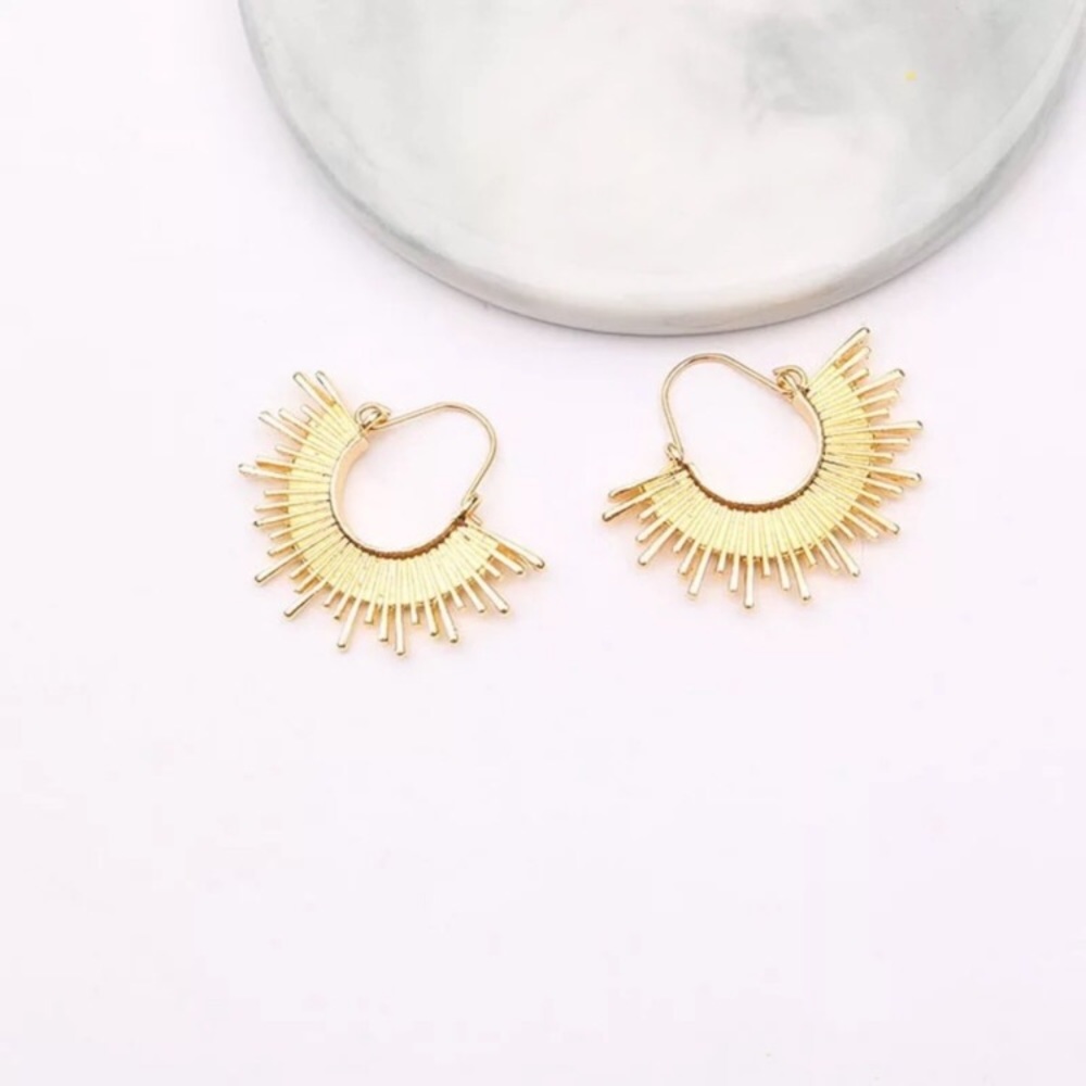 🎉 New Spike Hoop Gold Plated Earrings